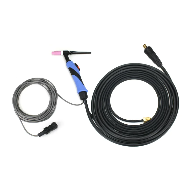 TIG Torches with Amperage Control – 6 Pin Signal Connector- 2-Piece Cable – Dinse 35-70 – Air Cooled – Compatible with Lincoln