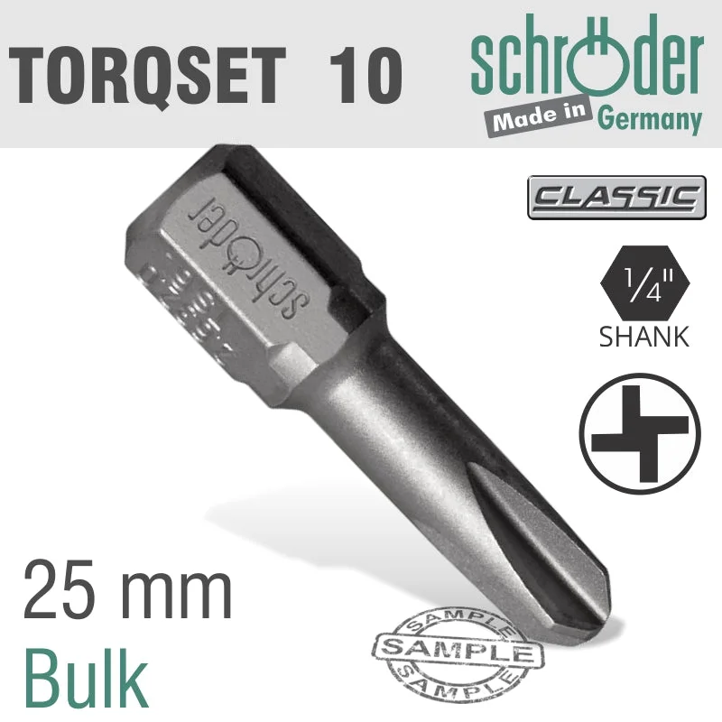 TORQSET NO.10X25MM CLASSI BIT