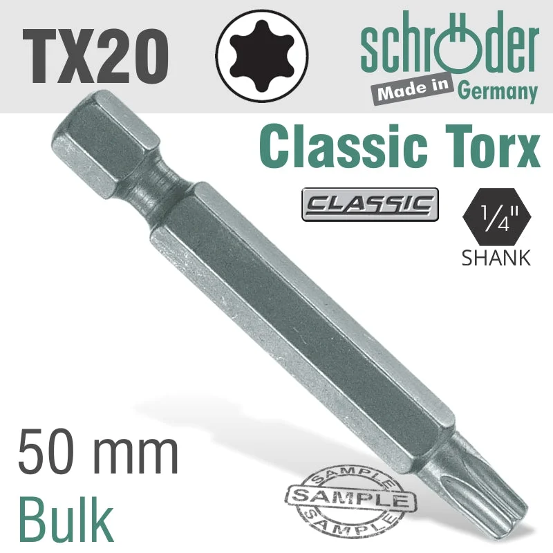 TORX TX20 X 50MM CLASSIC POWER BIT BULK