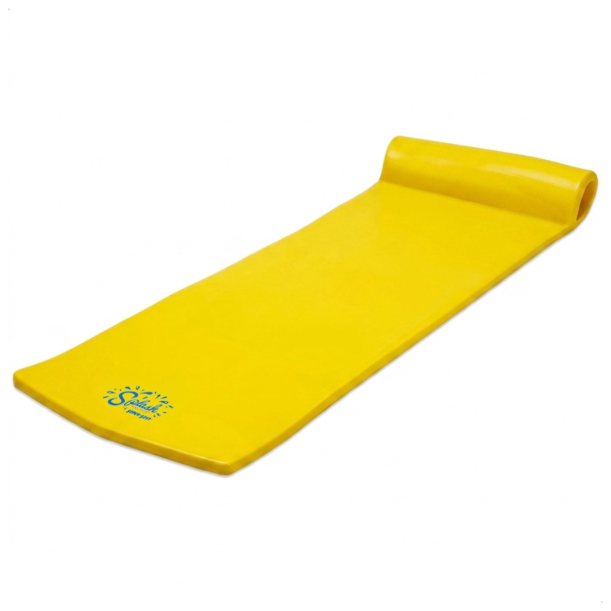 TRC Recreation Splash 1.25" Thick Foam Swimming Pool Float Lounger Mat, Yellow