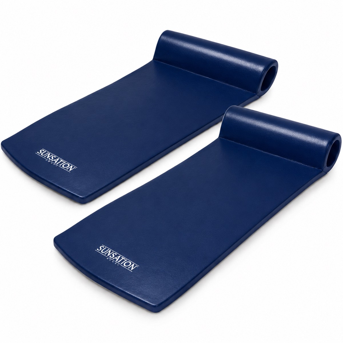 TRC Recreation Sunsation 1.75" Thick Foam Lounger Pool Float, 2 Pack, Navy Blue