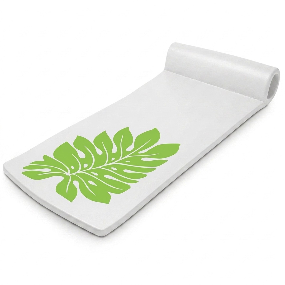 TRC Recreation Sunsation 1.75" Thick Foam Lounger Raft Pool Float, Green Leaf