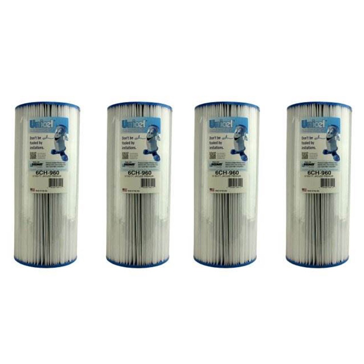 Unicel 6CH-960 Replacement 52 SqFt Filter Cartridge for Spa, 113 Pleats (4 Pack)