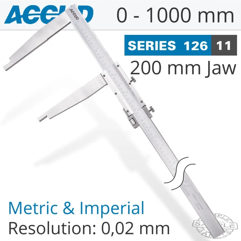 VERNIER CALIPER JAW LENGTH 200MM 0-1000MM/0-40′