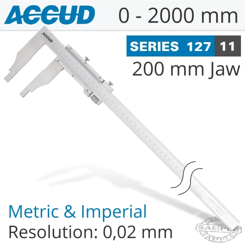 VERNIER CALIPER JAW LENGTH 200MM 0-2000MM/0-80′