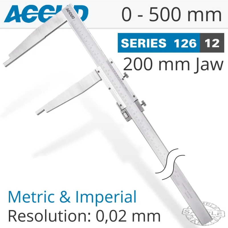 VERNIER CALIPER JAW LENGTH 200MM 0-500MM/0-20′