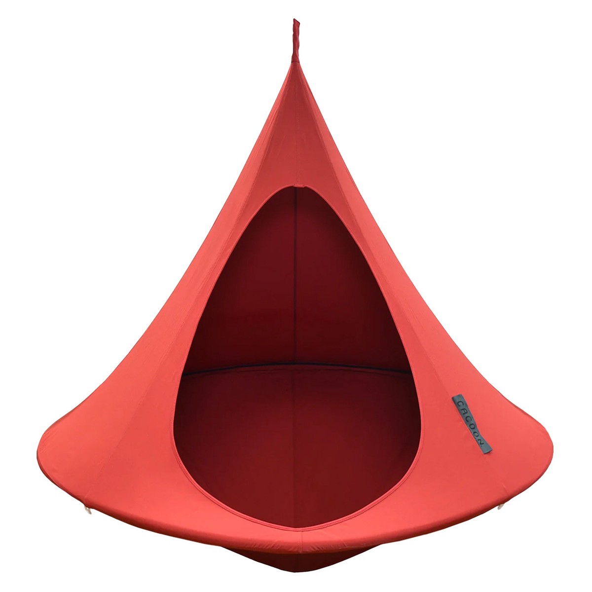 Vivere Double Cacoon Hanging Chair Indoor/Outdoor Polyester Canvas Hammock, Red