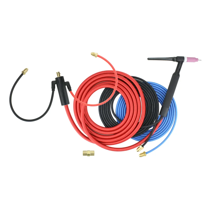 Water Cooled TIG Torch – 3-Piece Cable – INLINE Gas Dinse 35-70 Connector (Welders with Gas Solenoid)