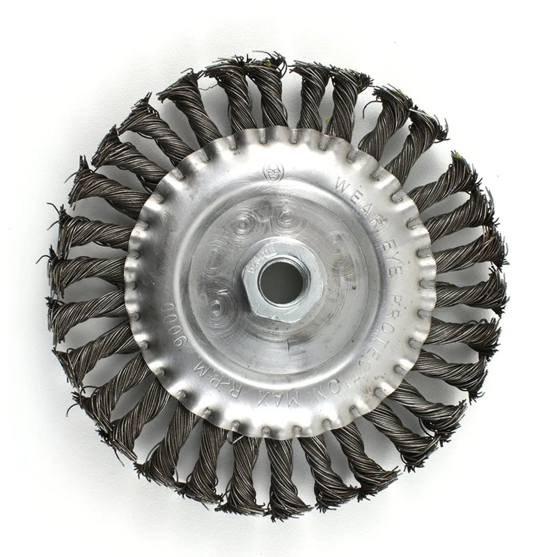 Wheel Brush Knotted 6″ x 5/8″-11 UNC Arbor Hole