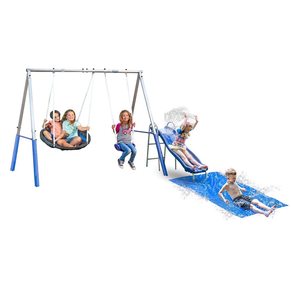 XDP Recreation Playtime Fun with Water Slide, Super Disc Swing and Swing Seat
