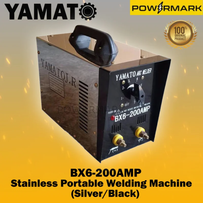 YAMATO BX6-200AMP Stainless Portable Welding Machine (Silver/Black)